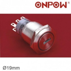 NO95 19MM METAL ANAHTARLI SWITCH OFF ON IP40