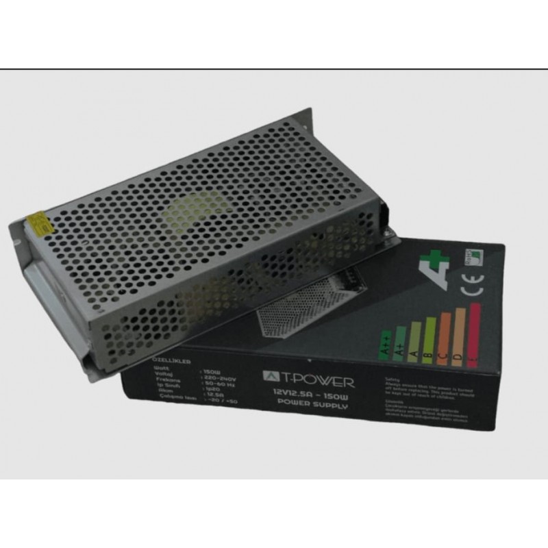 12V 12.5 Amper SMPS Adaptör | 150W Kalın Kasa Güç Kaynağı
