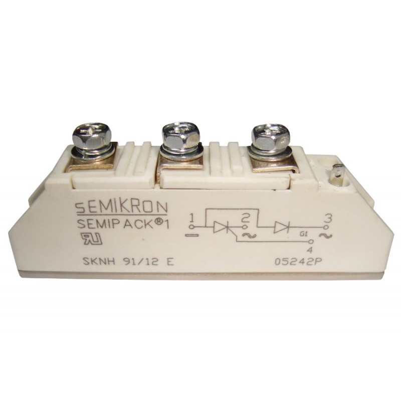 SKNH91/12E – 1200 V, ~97 A SCR + Diyot Modülü (SEMIPACK 1)