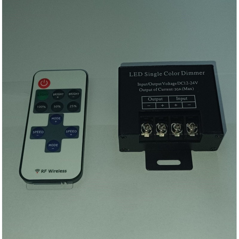 30 Amper RF Kumandalı Tek Renk Dimmer – 12-24V LED Işık Kontrol Cihazı