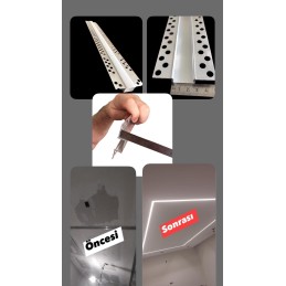 2.5Cm Aleminyum Led Profil Kasa 1 metre Alçıpan Uyumlu