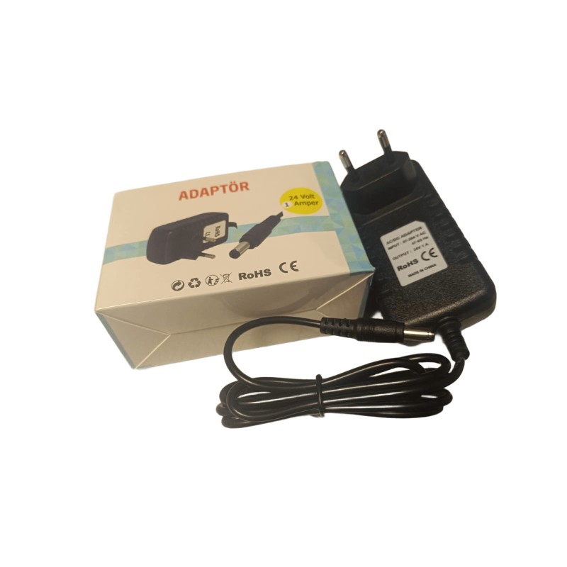 24V 1A Priz Tipi Adaptör – Plastik Kasa, 5.5x2.5 mm Uçlu 24V 1A Priz Tipi Adaptör – Plastik Kasa, 5.5x2.5 mm Uçlu