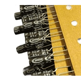 22uF 63V Kondansatör (5x11mm) – Kompakt Elektrolitik Kapasitör (100 Adet)
