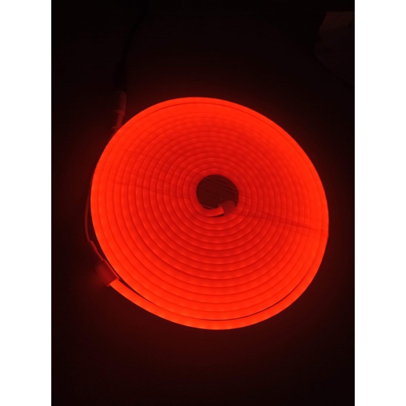 12V Esnek Neon LED Işık Hortumu | 6x12mm | 5 Metre | Kırmızı | İç ve Dış Mekan