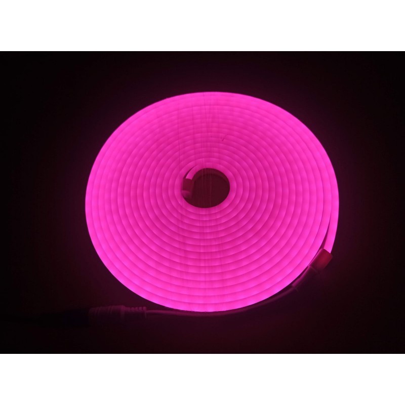 12V Esnek Neon LED Işık Hortumu | 6x12mm | 5 Metre | Pembe | İç ve Dış Mekan