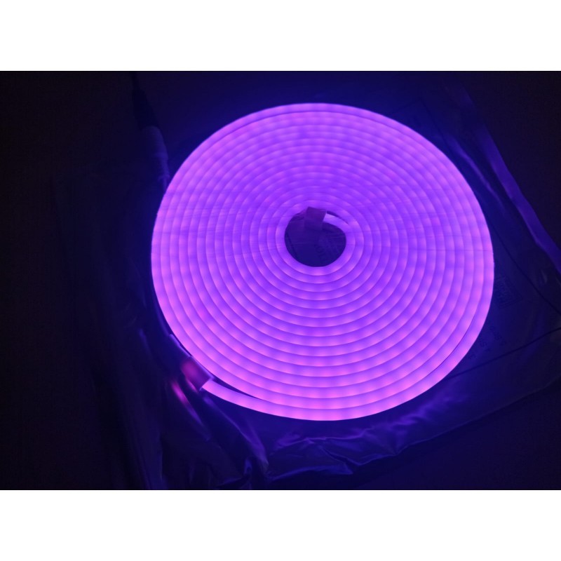 12V Esnek Neon LED Işık Hortumu | 6x12mm | 5 Metre | Mor | İç ve Dış Mekan