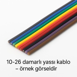 14'lü Yassı Kablo – 7.65 Metre | RGBW Şerit LED ve Kontrol Sistemleri İçin