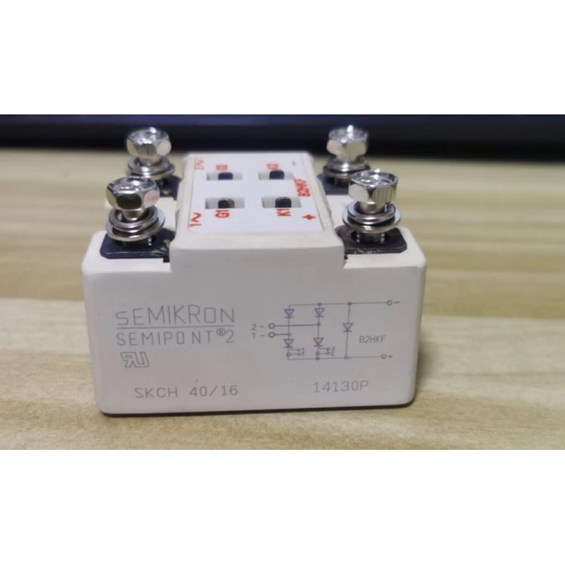 SEMIKRON SKCH 40/16 40 A 1,6 kV Tek Faz Kontrollü Thyristör Köprü Modülü | SEMIPONT 2 | Panel/Şasi Vida Bağlantılı