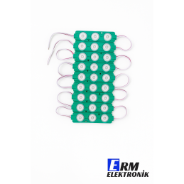 12V 1.5W 3’lü Lensli 2835 Tabela Modül LED – Yeşil | Parlak, Dayanıklı ve Enerji Tasarruflu
