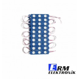 12 V 1.5 W 3’lü Lensli 2835 Tabela Modül LED – Mavi | Ultra Parlak IP65 Dış Mekân Çözümü