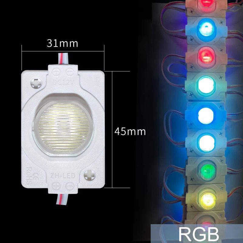 12V 1.5W Tekli RGB Modül LED | 20’li Paket | Yüksek Parlaklık
