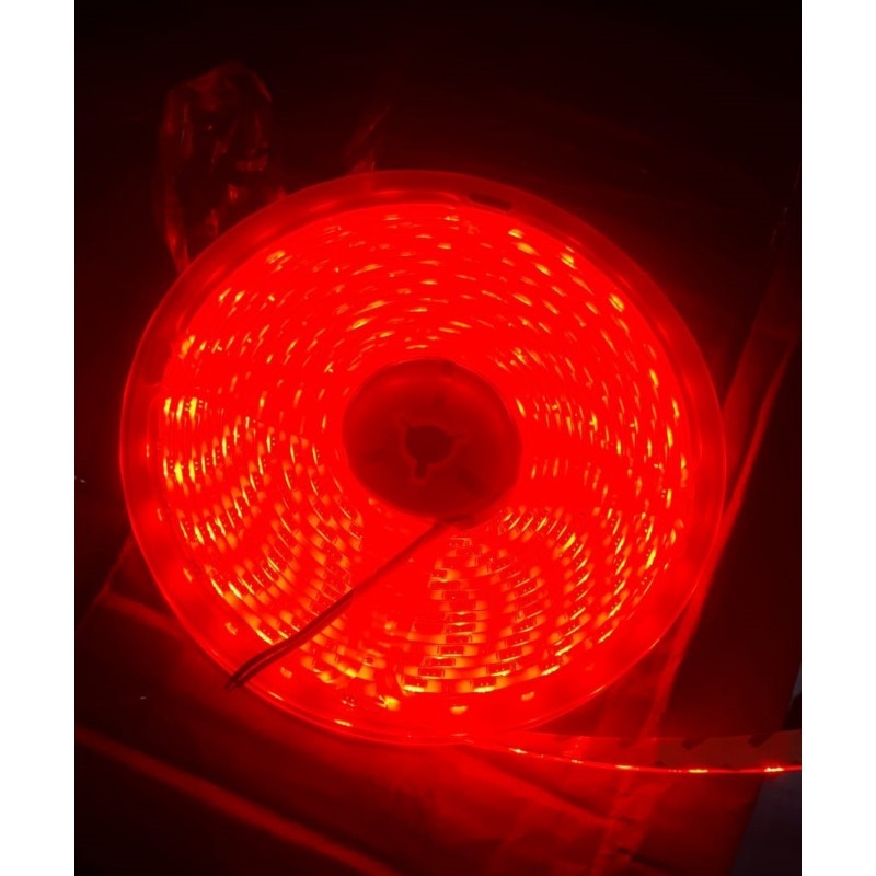 24V Şerit LED 5050 Çip Kırmızı Işık - İç Mekan Aydınlatması, Su Geçirmez, 5 Metre