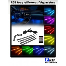Toptan 12-24V Ayak Altı LED Aydınlatma – RGB Araç İçi Dekoratif Işık