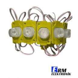 Toptan 12V 1.5W Tekli Lensli Modül LED – Tabela & Kutu Harf (Sarı) (10Adet)