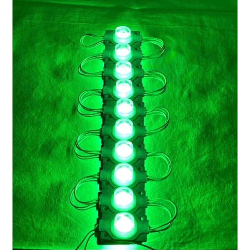 Toptan 12V 1.5W Tekli Lensli Modül LED – Tabela & Kutu Harf (Yeşil) (10Adet)