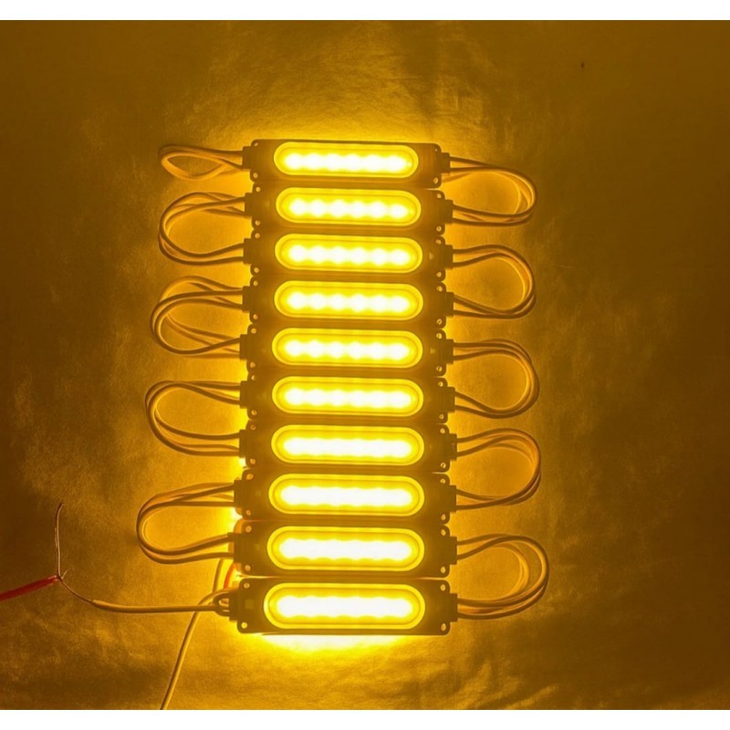 Toptan 12V 2W COB LED Modül – Araç Dekoratif Aydınlatma (Sarı) (10Adet)
