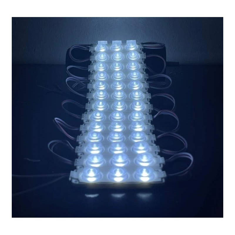 Toptan 12V 3W 3’lü Lensli Modül LED – Araç Dekoratif Aydınlatma (Beyaz) (10Adet)