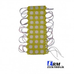 12V 3W 3’lü Lensli Modül LED – Araç Dekoratif Aydınlatma (Sarı) (10Adet)