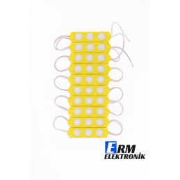 12V 3W 3’lü Lensli Modül LED – Araç Dekoratif Aydınlatma (Sarı) (10Adet)