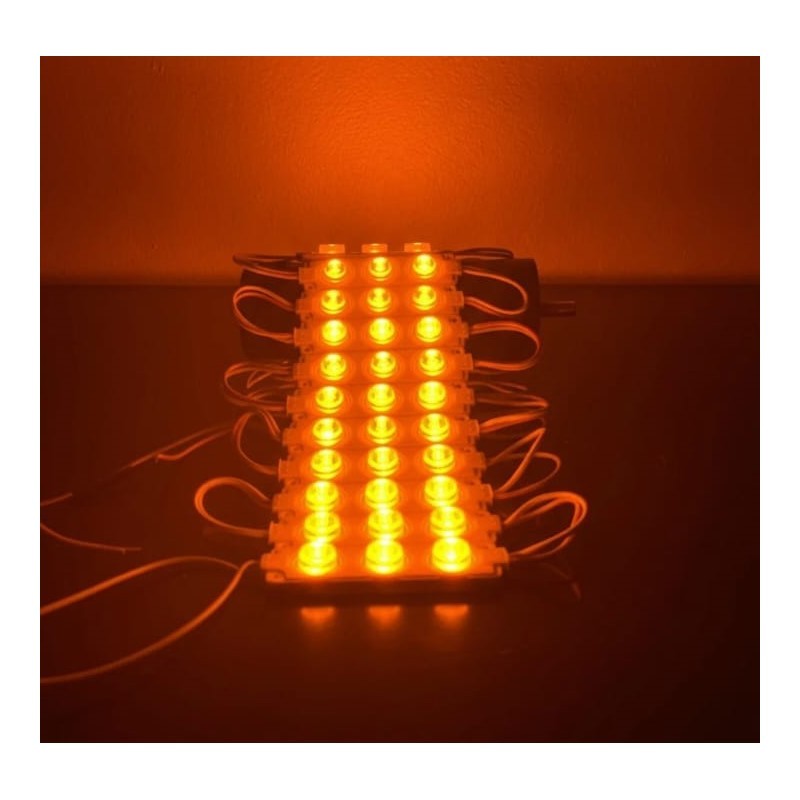 Toptan 12V 3W 3’lü Lensli Modül LED – (Sarı) (10Adet)