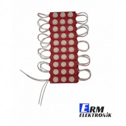 12V 3W 3’lü Lensli Modül LED – Araç Dekoratif Aydınlatma (Kırmızı) (10Adet)
