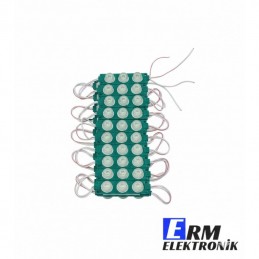 Toptan 12V 3W 3’lü Lensli Modül LED – Araç Dekoratif Aydınlatma (Yeşil) (10Adet)