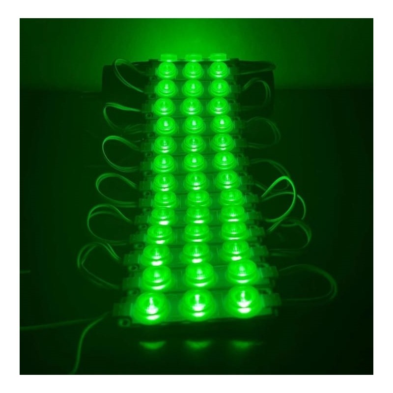 12V 3W 3’lü Lensli Modül LED – Araç Dekoratif Aydınlatma (Yeşil) (10Adet)
