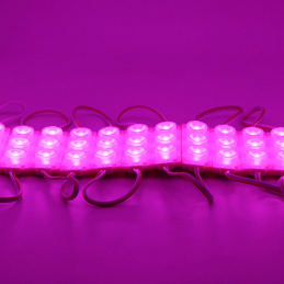 Toptan 12V 3W 3’lü Lensli Modül LED – Araç Dekoratif Aydınlatma (Pembe) (10Adet)