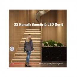 32 Basamaklı Akıllı Merdiven Sensörü – 12V / 24V Kademeli LED Kontrol Ünitesi