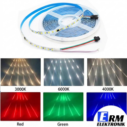 24V Tek Renk Piksel Akar Şerit LED Beyaz Renk – SMD 2835 – Metrede 120 LED – 10 Metre