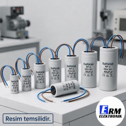 Italfarad RP-2 2uF 450V AC Kablolu Motor Daimi Devre Kondansatörü