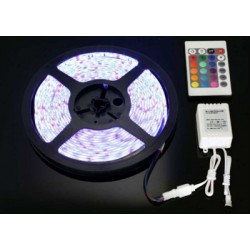 12V RGB Şerit LED Full Set | 5 Metre | Uzaktan Kumandalı | İç Mekan Aydınlatma | RGB LED Işık Bandı
