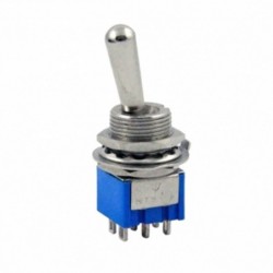 IC‑148G Toggle Switch – ON‑OFF, 6 Pin, MTS‑202L (Self‑Lock / Kilitli, 12 mm Panel Montaj)